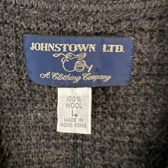 Johnstown LTD Men’s 100% Wool Gray Sweater Vest Size L Grandpa core - Picture 8 of 9